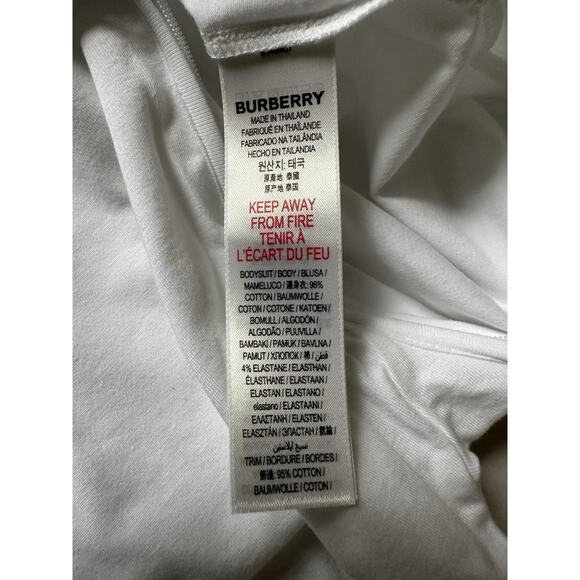 Burberry Claude Mini Check Panel Romper,Hat & Bib Set White 9M 80484071 NWT $300 - Picture 8 of 16